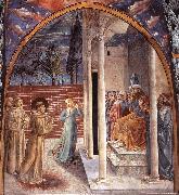 GOZZOLI, Benozzo Scenes from the Life of St Francis (Scene 10, north wall) dry oil painting